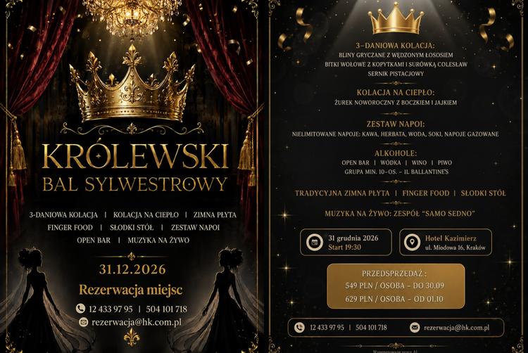SYLWESTER W HOTELU KAZIMIERZ W KRAKOWIE
